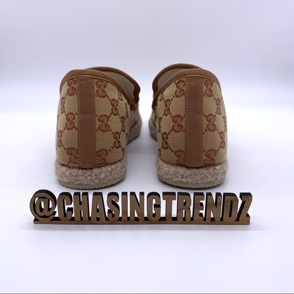 GUCCI Women’s GG Canvas Beige Espadrilles 609424 - Picture 8 of 14